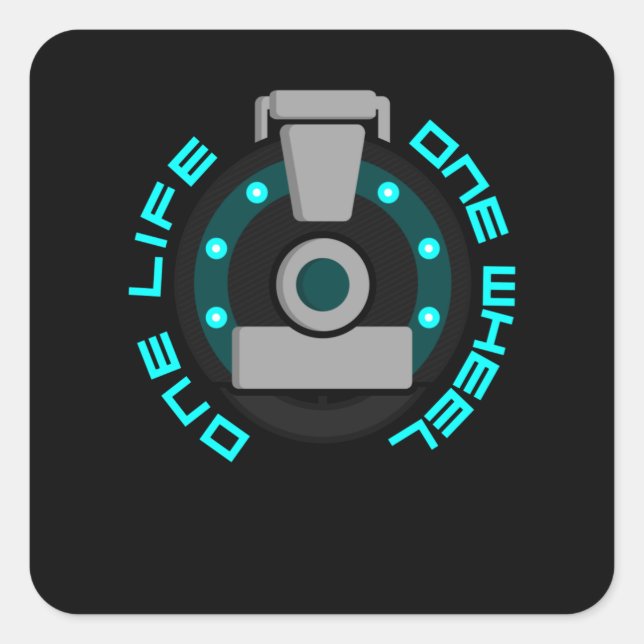 One Wheel EUC Neon Style Square Sticker (Front)
