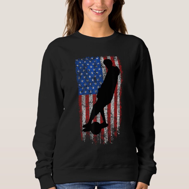 One Wheel US flag One Wheel Skateboard Float Ameri Sweatshirt (Front)