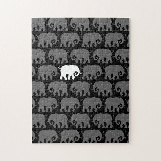 One White Elephant in a Herd Jigsaw Puzzle (Vertical)