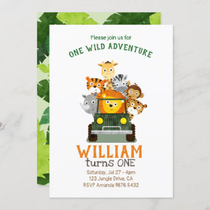 One Wild Adventure Wild One First Birthday Invitation