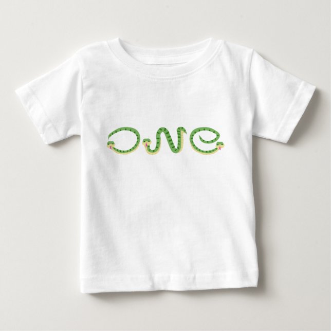 One Wild baby featuring eye-catching snakes design Baby T-Shirt (Front)