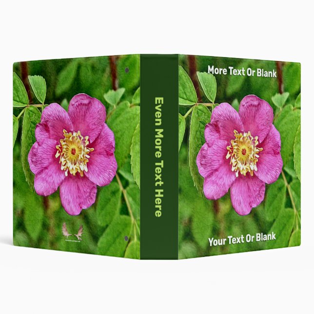 One Wild Rose 3 Ring Binder (Background)