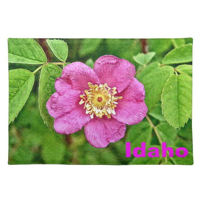 One Wild Rose - Idaho Cloth Placemat (Front)