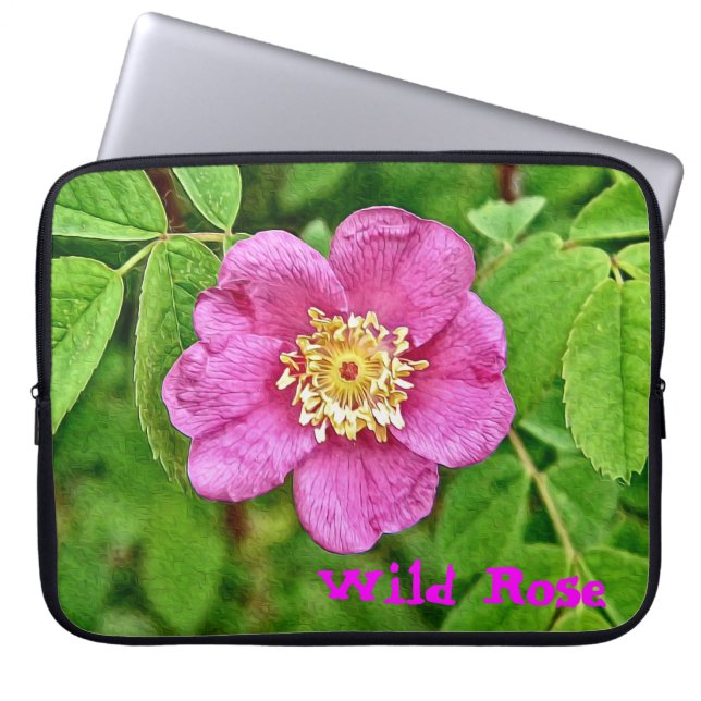 One Wild Rose Laptop Sleeve (Front)