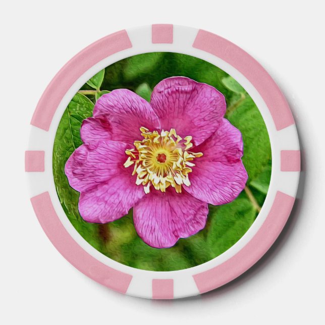 One Wild Rose Poker Chips (Front)