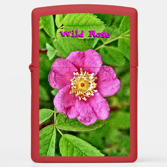 One Wild Rose Zippo Lighter (Front)