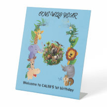 One Wild Year Boy's 1st birthday Welcome Sign