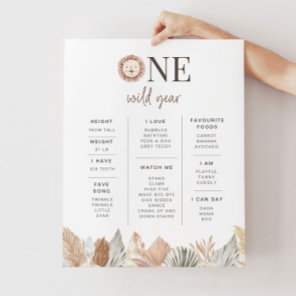 One Wild Year Lion Milestone Poster