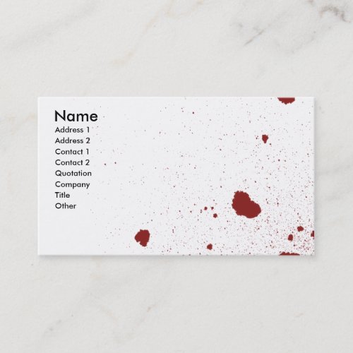 One will Die Business Card Template