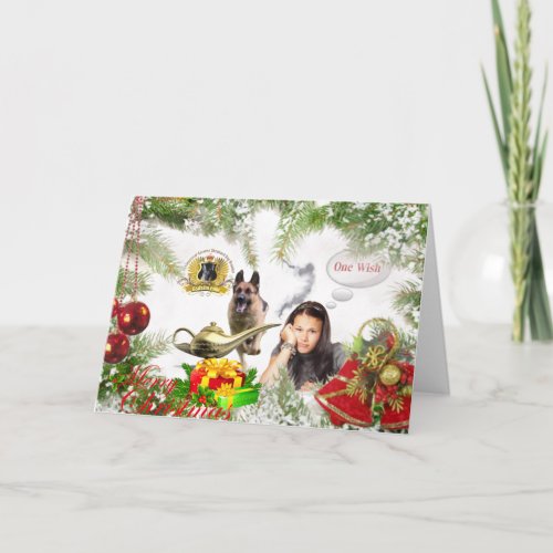 One Wish _ German Shepherd Christmas Holiday Card