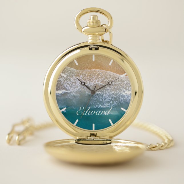 One with the Beach Pocket Watch (Inside)