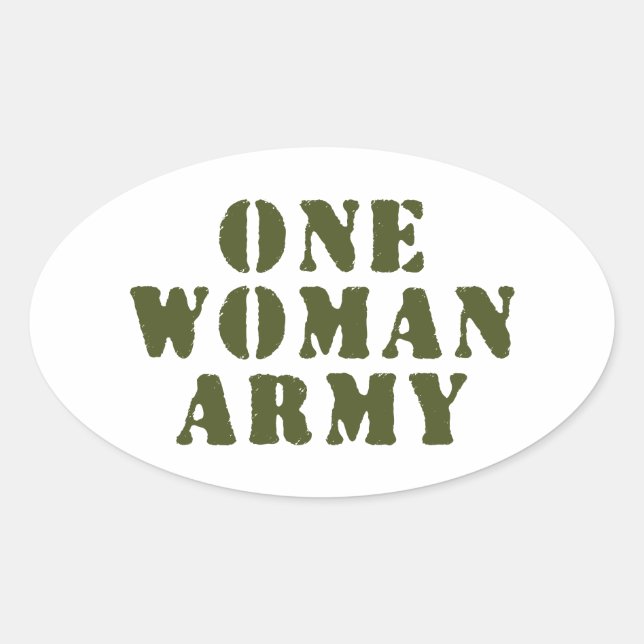 ONE WOMAN ARMY OVAL STICKER (Front)