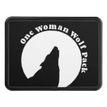 One Woman Wolf Pack Funny Quote Trailer Hitch Cover at Zazzle