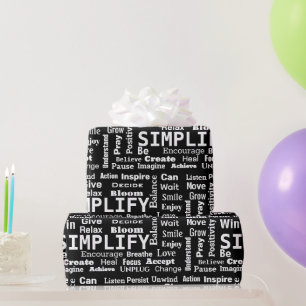 One Word Collage To Live By Wrapping Paper