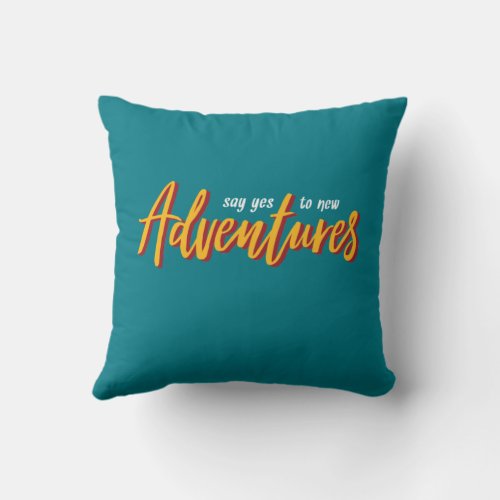 One Word That Say Adventure Inspirational Quote Throw Pillow