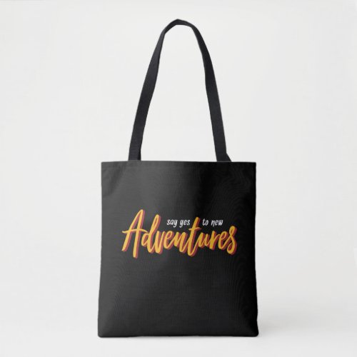 One Word That Say Adventure Inspirational Quote Tote Bag