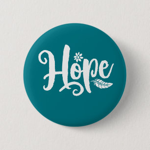 One Word That Say Hope Cursive Calligraphy Button