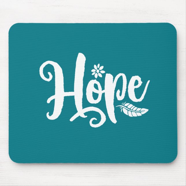 One Word That Say Hope Cursive Calligraphy Mouse Pad (Front)