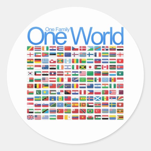 One World Classic Round Sticker