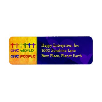 One World Label by orsobear at Zazzle