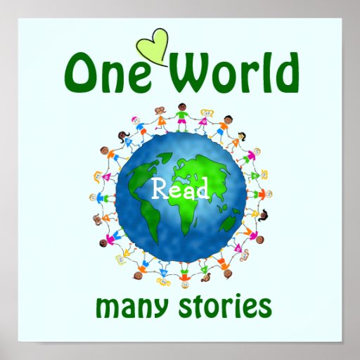 One World Many Stories Literacy Poster | Zazzle