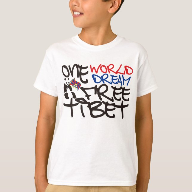 ONE WORLD ONE DREAM FREE TIBET T-Shirt (Front)