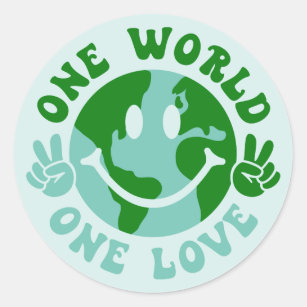 One World One Love Peace On Earth Classic Round Sticker