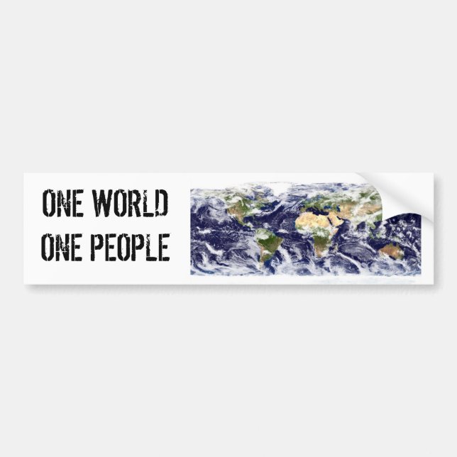 ONE WORLD ONE PEOPLE BUMPER STICKER (Front)