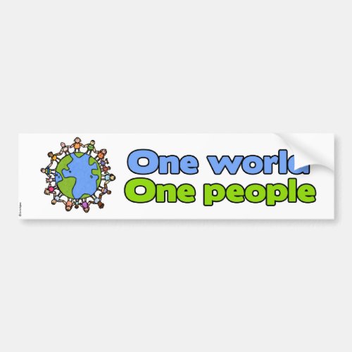 one world one people bumpersticker bumper sticker