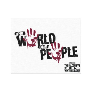 One World One People Painted Stencil Graphic Canvas Print