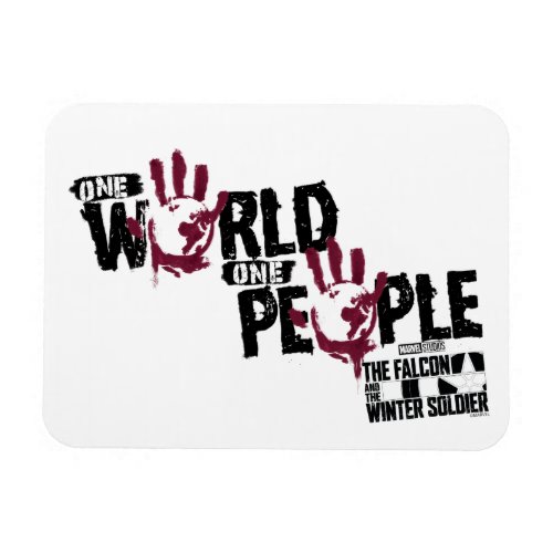 One World One People Painted Stencil Graphic Magnet