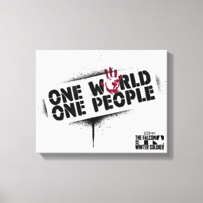 One World One People Spraypaint Stencil Graphic Canvas Print