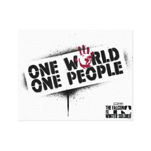 One World One People Spraypaint Stencil Graphic Canvas Print