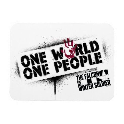 One World One People Spraypaint Stencil Graphic Magnet