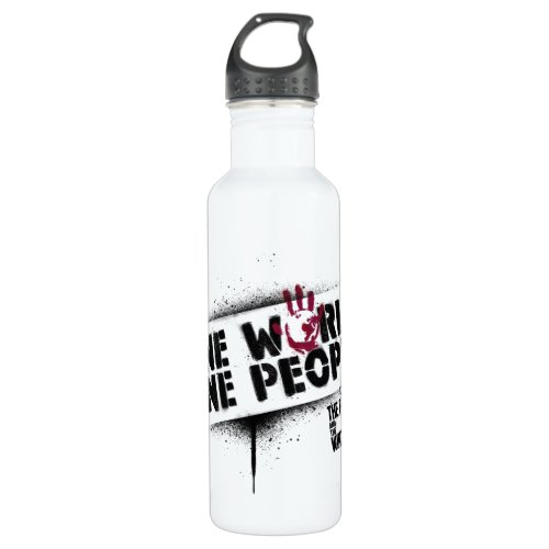 One World One People Spraypaint Stencil Graphic Stainless Steel Water Bottle