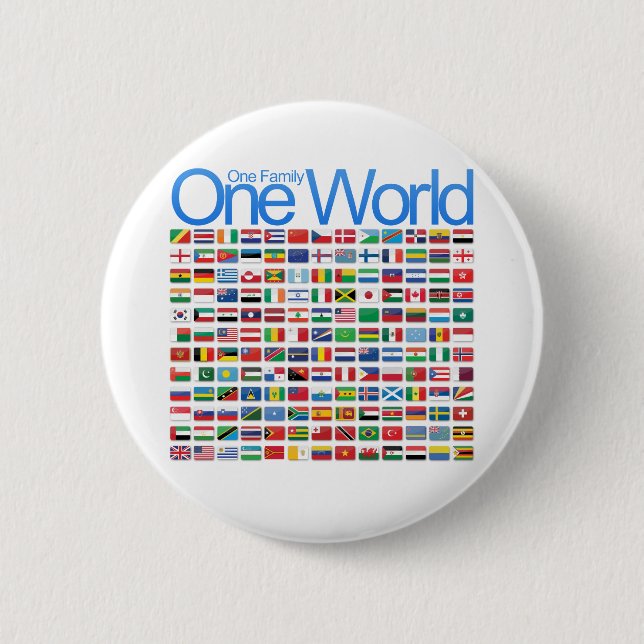 One World Pinback Button (Front)