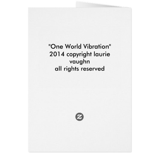 "One World Vibration"-Blank Card-Global Unity (Back)