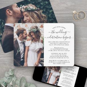 One Year Anniversary Reception 2 Photo Wedding Invitation
