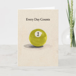 One Year Anniversary Sobriety Pool Ball Card