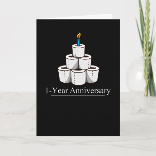 One Year Anniversary Toilet Paper With Candle Card