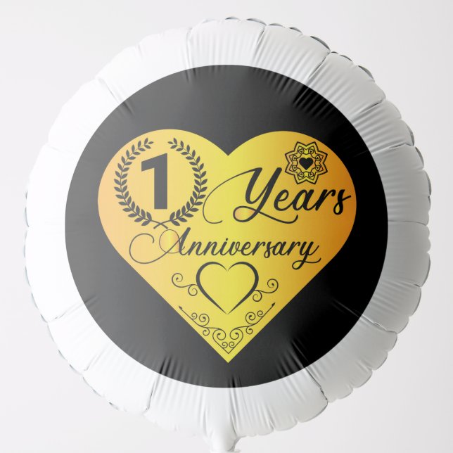 one year Anniversary word art party Balloon (Front)