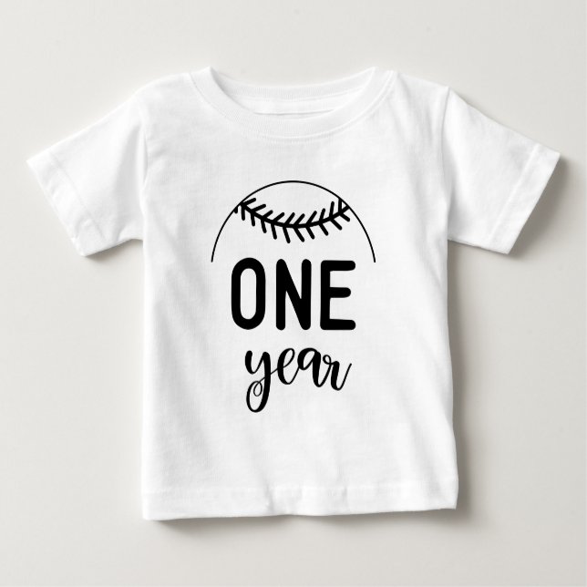 One Year Baseball Baby Milestone - T-Shirt (Front)