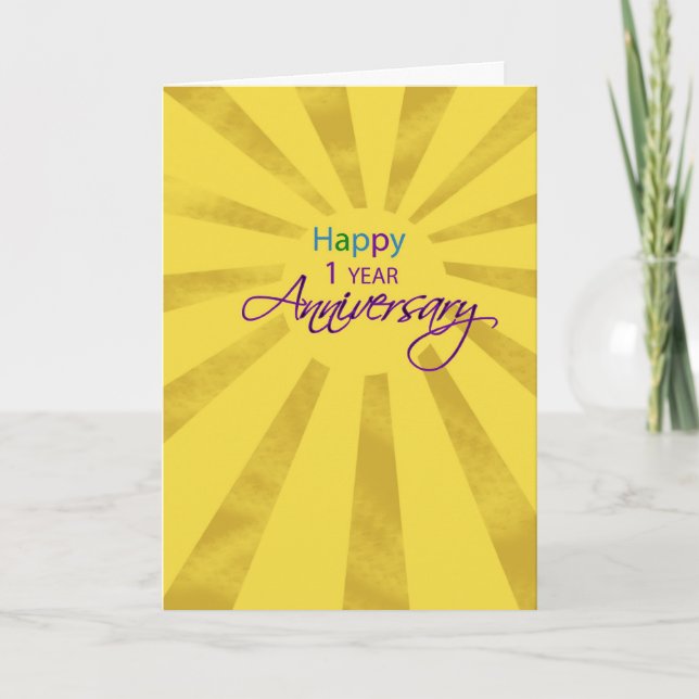One Year Employee Anniversary Sun Card (Front)