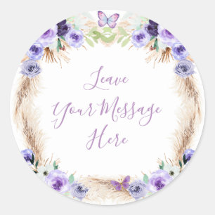 One Year Fluttered Butterfly Love your Message Classic Round Sticker