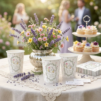 One Year in Bloom Floral First Birthday Paper Cups
