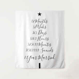 One Year Married Anniversary Tapestry