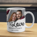 One Year Of Love Multi Photo Collage Anniversary Mug<br><div class="desc">One Year Of Love Multi Photo Collage Anniversary Mug . Celebrate a year of love with our One Year Of Love Multi Photo Collage Anniversary Mug! This beautifully designed ceramic mug is a heartfelt gift, featuring a customizable collage of your favorite memories together over the past year. Each sip will...</div>