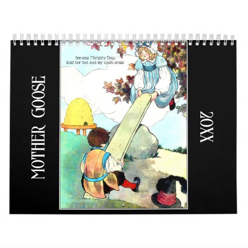 One Year of Mother Goose Nursery Rhymes Calendar