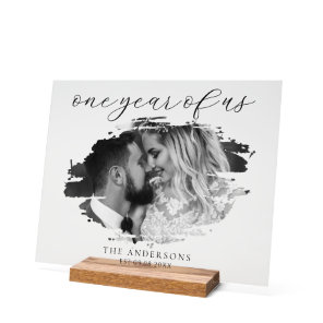 One Year of Us First Wedding Anniversary Acrylic Sign