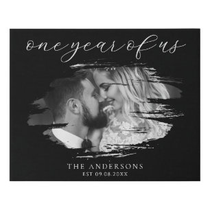 One Year of Us First Wedding Anniversary Faux Canvas Print